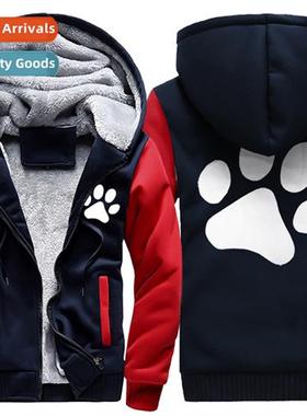 Zipper casual thickened collarless side seam pockets wh line