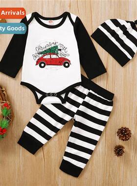 Girls spring  fall 2021 new n Christmas printing lg-sleeved