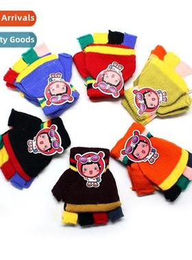 Autumn  winter childrens warm knted gloves men  women flip s