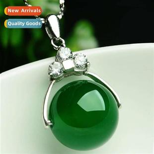 lucky year beads pendant agate emerald chalcedy red