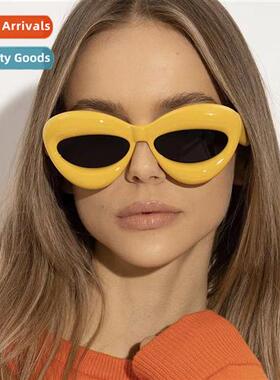 04019 Persalized Chunky Frame Cat Eye Sunglasses Y2K Cy Colo