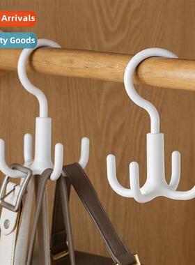 Rotatable four claw hooks bag hanging rack whout punching cl