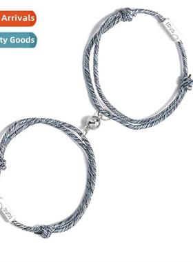 Heart to Heart Attracti Couple Bracelet Pair Design Love Wov