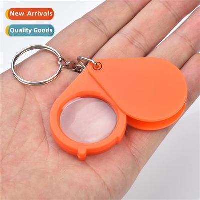 Mini folding magnifying glass keychain portable elderly read
