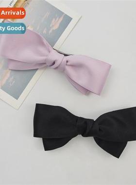 Japanese solid colour bow hairpin female college style simpl