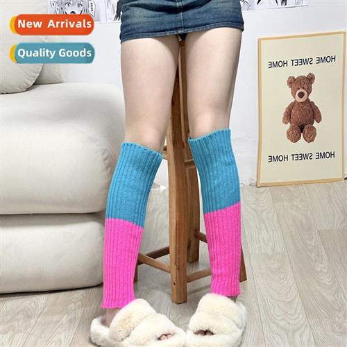 Colour blocking sockliner knting autumn and winter JK clash
