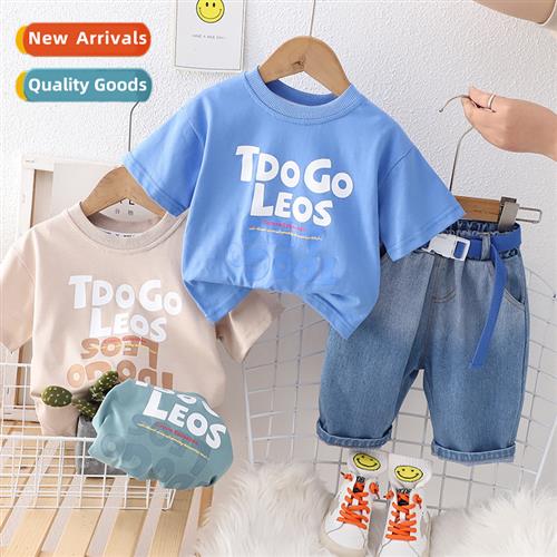 2023 new boys hsome short-sleeved casual childrens clothing