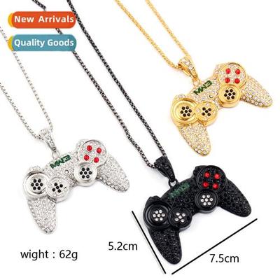 Hip hop jewellery tide men full  diamd game csole handle nec