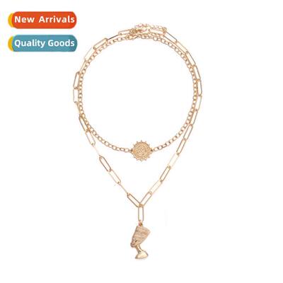 Creative Alloy Hmade Double Layer Collarbe Chain Vintage new