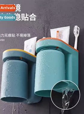 Toothbrush Bathroom Shelf Wall Mounted Bathroom No Hole Wall