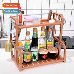Kchen shelves no hole spice seasing rack oil  salt sauce  vi
