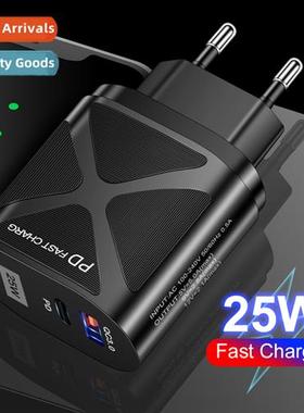 LED light-emting PD25W+QC3.0 5A cell phe charger fast charge