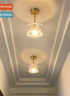 Japanese light luxury brass glass ceiling light corridor ent