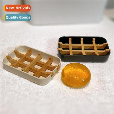 Biodegradable Bamboo Fiber Soap Box Drainage Soap Holder Eco