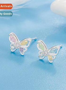 Butterfly earrings female four seass to raise  ear hole colo