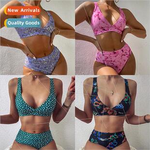 neck dragon bikini Sexy high sexy print Europe2021 floral