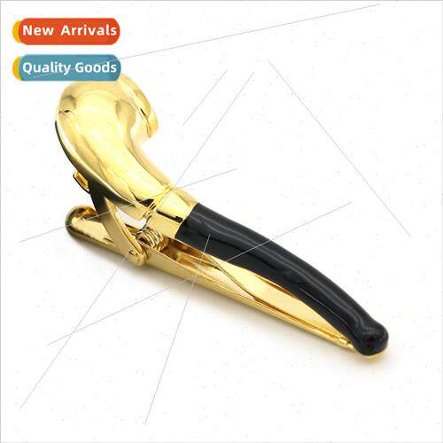 Men personalized nd jewelry gold pipe shape tie clip