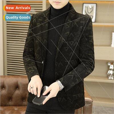 Autumn winter  tweed coat men nd handsome stripes thickened