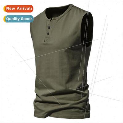 23 years new summer wide shoulder undershirt men Henry colla