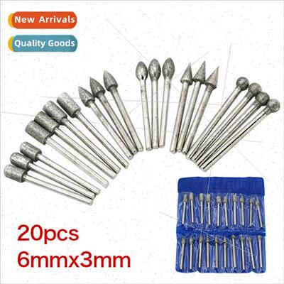 Diamond Grinding Heads Sharpening Needles 3mm Shank 20pcs Fi