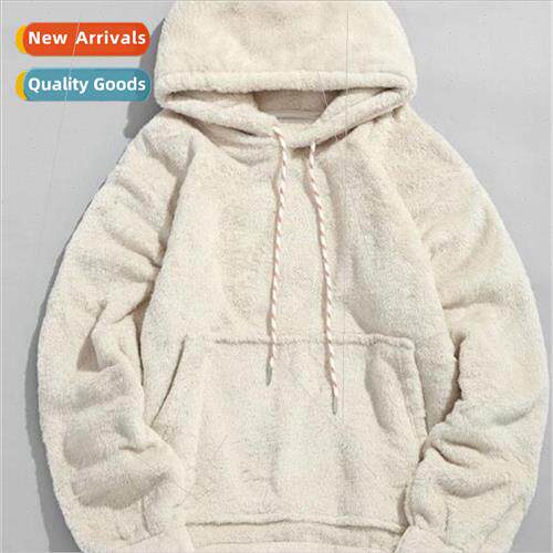 New women 2022 fall winter lamb wool hooded pullover kangaro