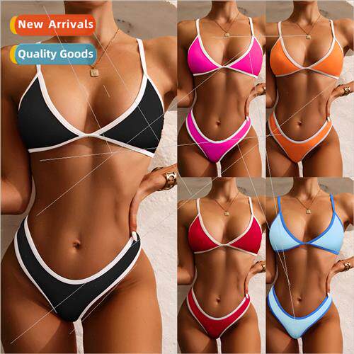 New Europe Spl Bikini Swimsu Women Solid Color Sexy Triangle