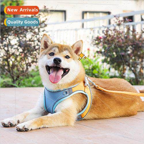 Suede Reflective Pet Chest Harness Set Comtable Breathable V