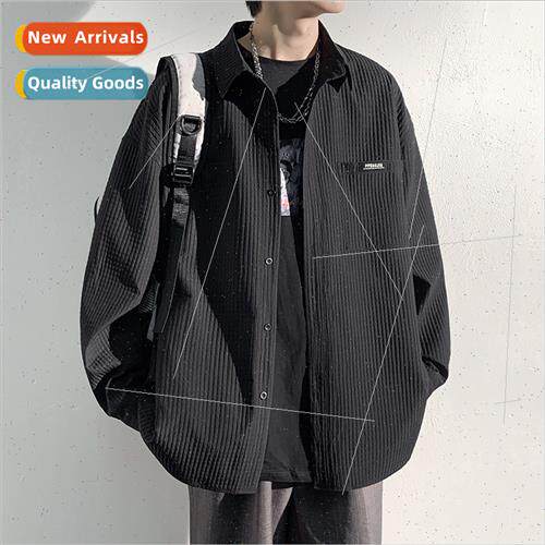 shirt jacket men spring fall HK workwear long-sleeved boys c