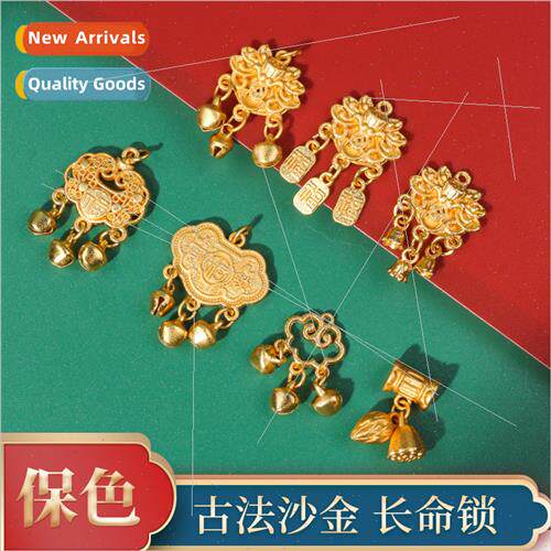 lotus long life locks two happiness pendant handmade jewelry