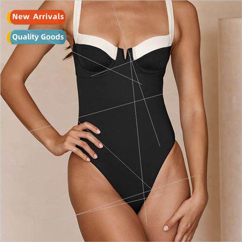 2024Europe new steel brace hard wrap one-piece swimsu color