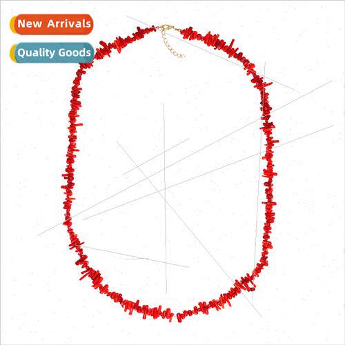ZA Exaggerated Bohemian Crushed Stone Necklace Long Vintage