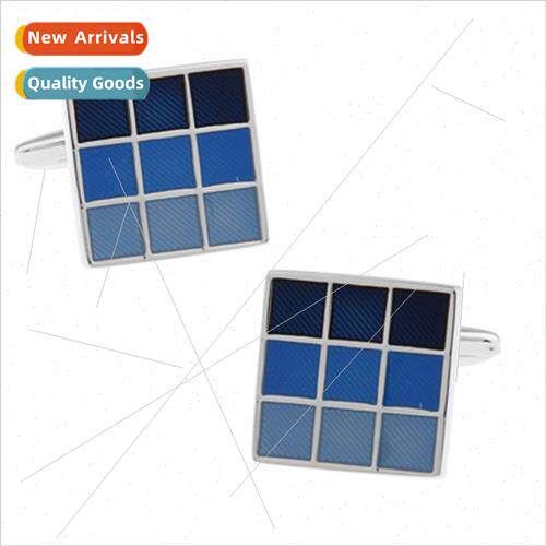 Classic Business Square Color Changing Gradient Blue Plaid C