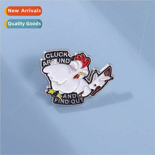 New screaming hen shaped fun animal badge beautifully design