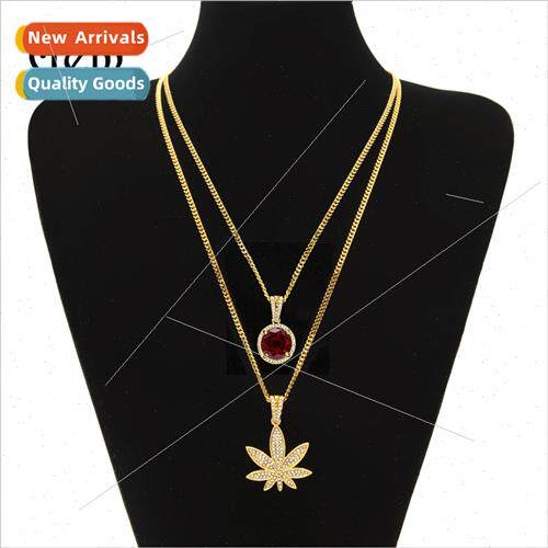 Hip Hop Necklace Jewelry Set Fashion Diamonds Small Ruby Gol