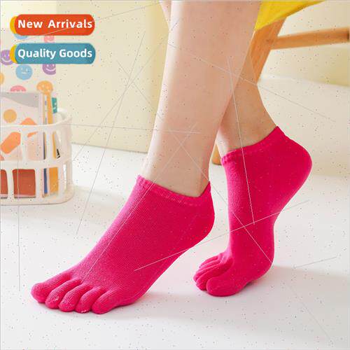Women spring summer bright color five finger socks boat sock