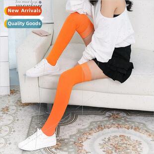 color slip stockings Knee socks solid high cotton college