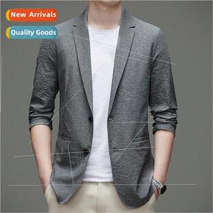 solid busi Autumn jacket color men young thin Spring 2023