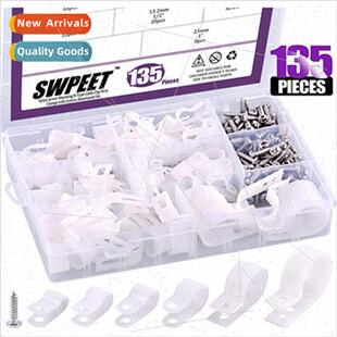 type clam sizes nylon plastic black whe cable 135pcs box