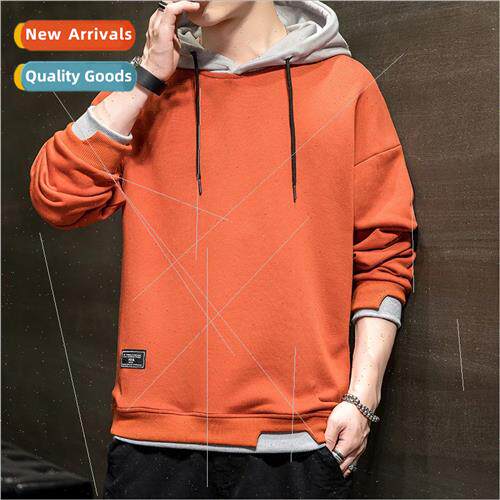 Hooded sweater men 2023 spring fall  Japan ins tide fake two