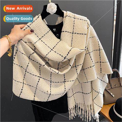 Korea UK plaid scarf female winter wild imation cashmere thi