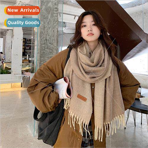 Scarf female winter Korea  fashion wild tide wave pattern im