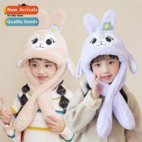 2160 children hat ears will move cartoon rabb scarf onePCS c