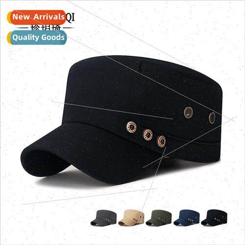 new men side seam three wooden buckle breathable holes flat