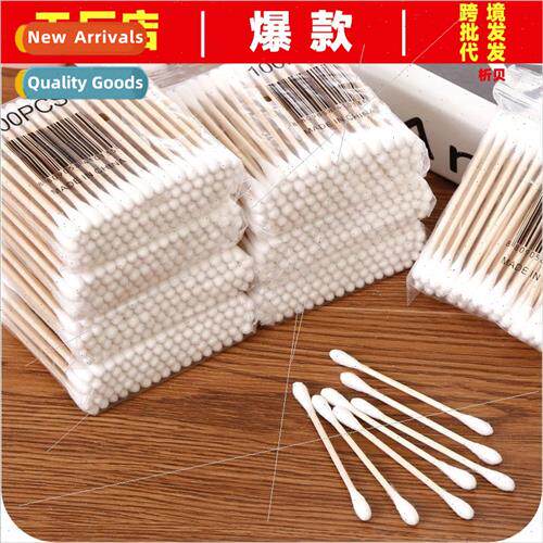 Double-headed cotton/swab household cotton/flower stick wood