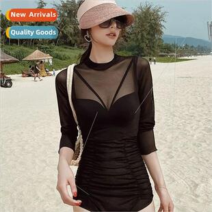 one sleeved swimsu long piece thin belly female new 2024