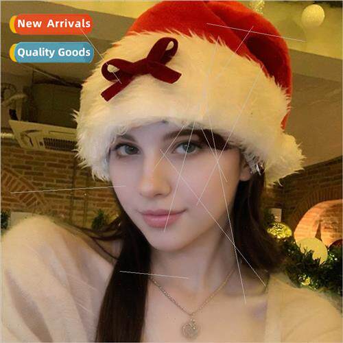 New black bow Christmas hat sweet cool hat winter girls red