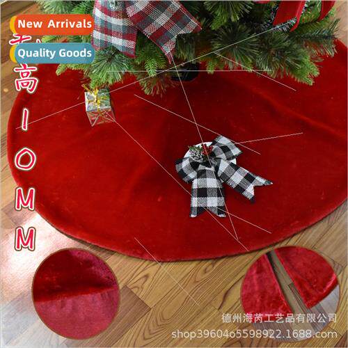 Whe Long Short Plush Christmas Tree Skirt Red Black Plaid Bl图片