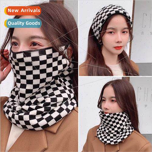 Black whe checkerboard multi-functional cold mask female mal