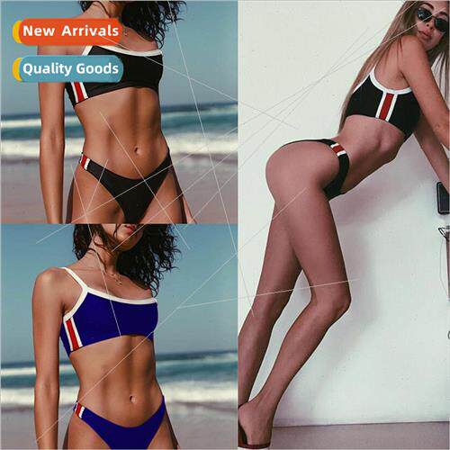 Black and whe patchwork bikini i separates swimsu 2018A85
