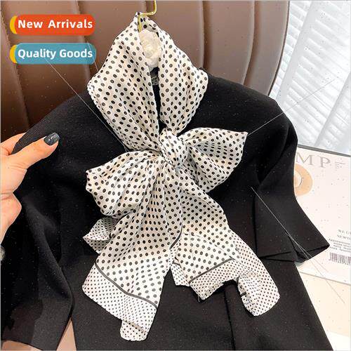 2021 spring summer imation silk printing polka dot silk scar
